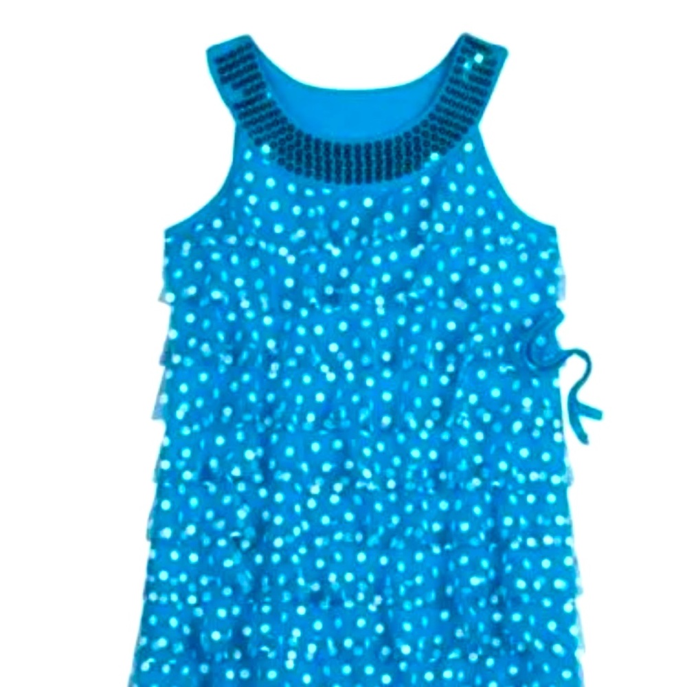 COPY - Justice Polka Dot Tulle dress girl sz 14 A1